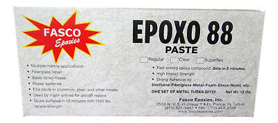 Fasco Epoxo-88 | 6min set Epoxy Paste Superflex Adhesive Glue Grey 18oz tube kit