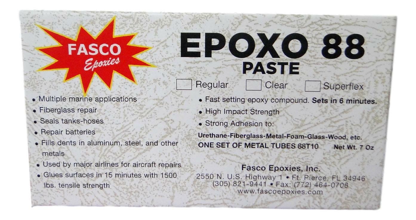Fasco Epoxo-88 | 6min set Epoxy Paste Clear Adhesive Glue 7oz tube kit