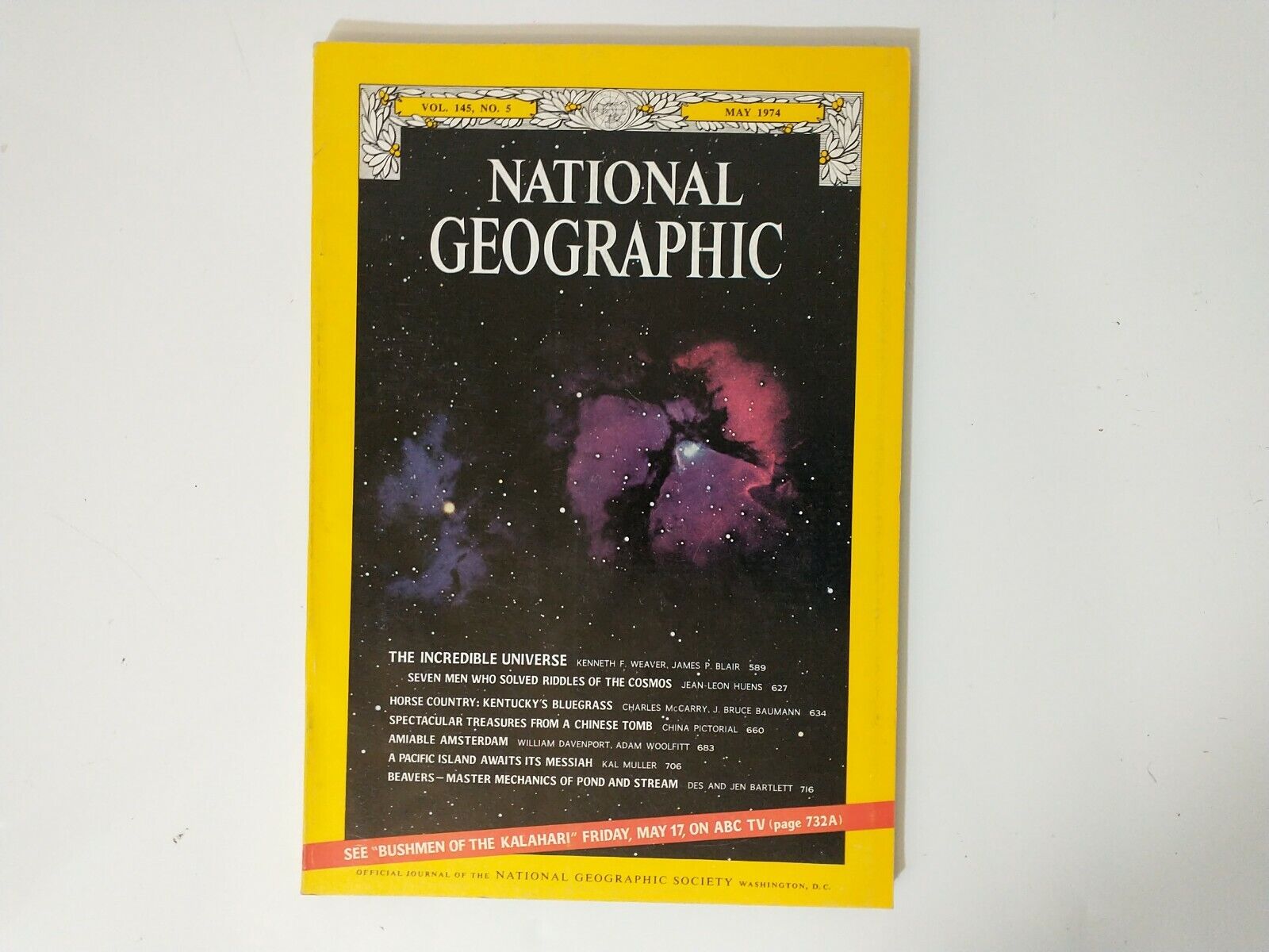 National Geographic Magazine VTG Back Issue May 1974 Universe Bluegrass Chinese