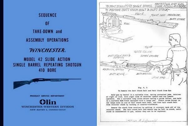 Winchester Model 42 Sequence of Take-Down and Assembly Operations
