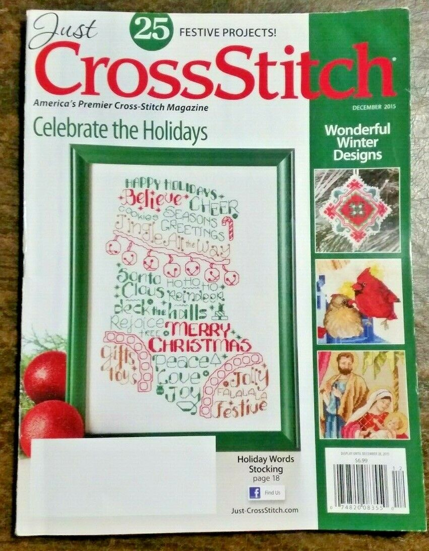 Just CrossStitch mags, 1985-2018, $1.25 each, choose your issues, xstitch & more