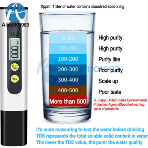 Mini Portable Water Purity Test Tool TDS Water Test Pen Water Quality Analyzer