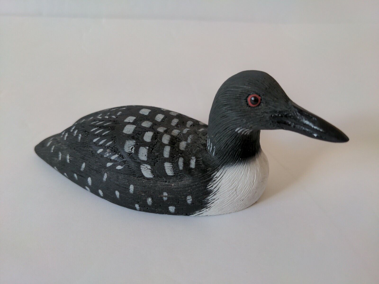 Vintage Mini Loon Decoy 5 1/4 Inches Signed 1991 J. Hughes