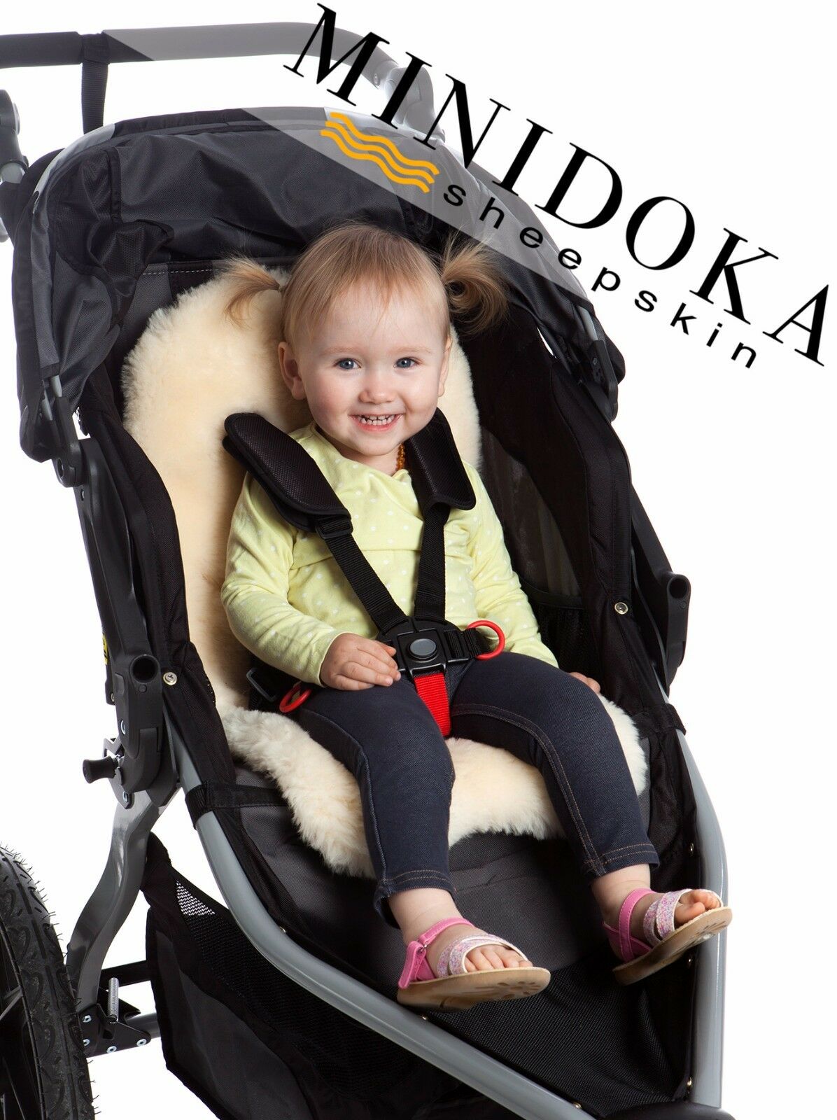 Minidoka Sheepskin, Pure Lambskin Stroller Liner, Universal Fit, Soft, Natural
